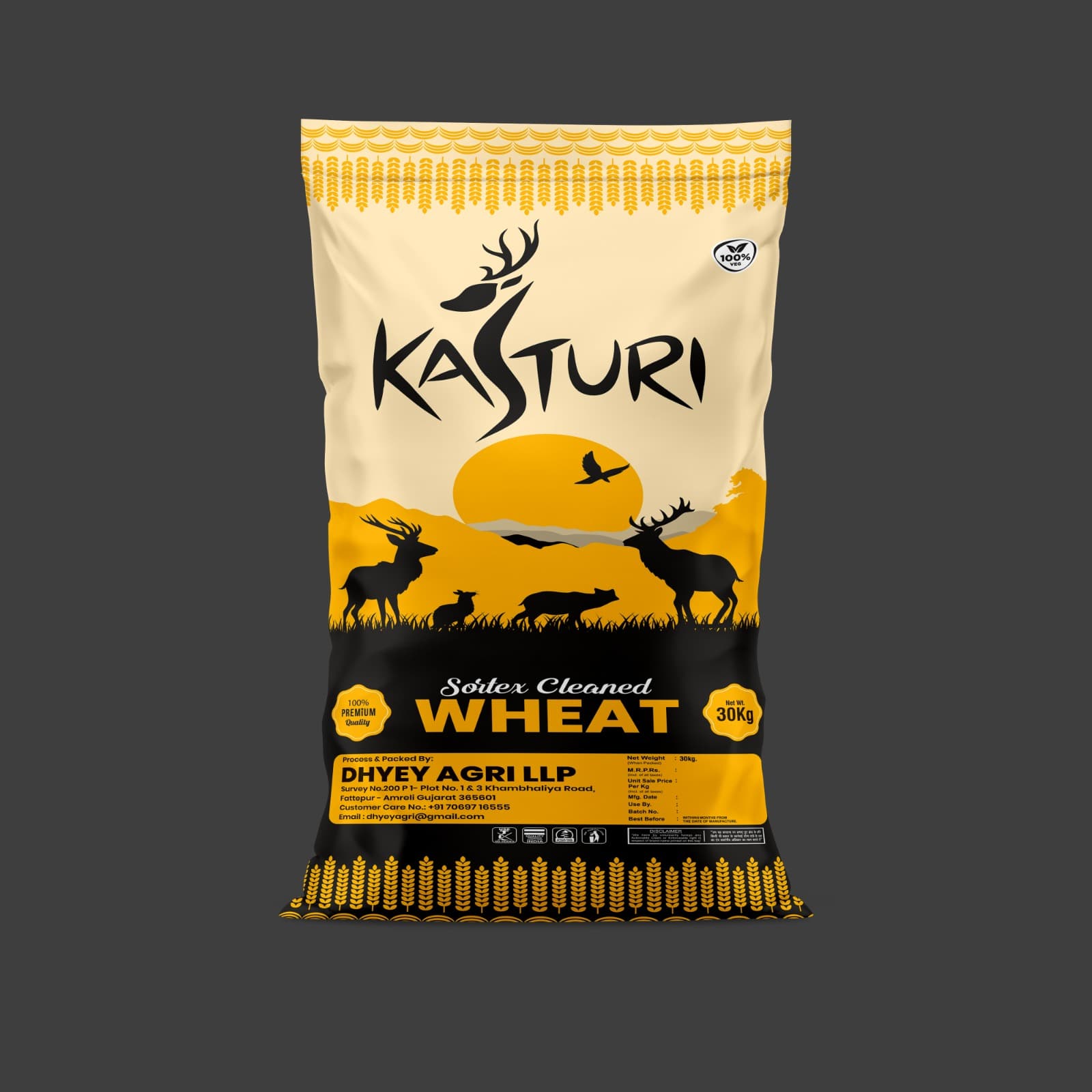 Kasturi Sortex Cleaned Wheat